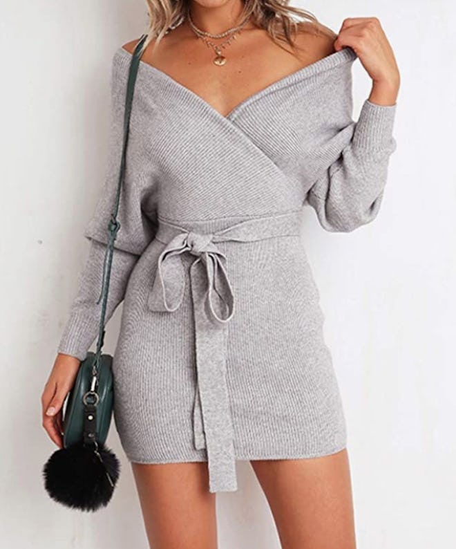Mansy Cocktail Batwing Long Sleeve Mini Dress