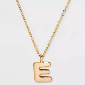 Puffy Initial Charm Pendant Necklace