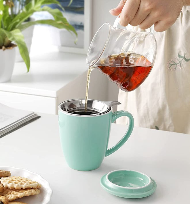 Sweese Porcelain Tea Mug with Infuser and Lid