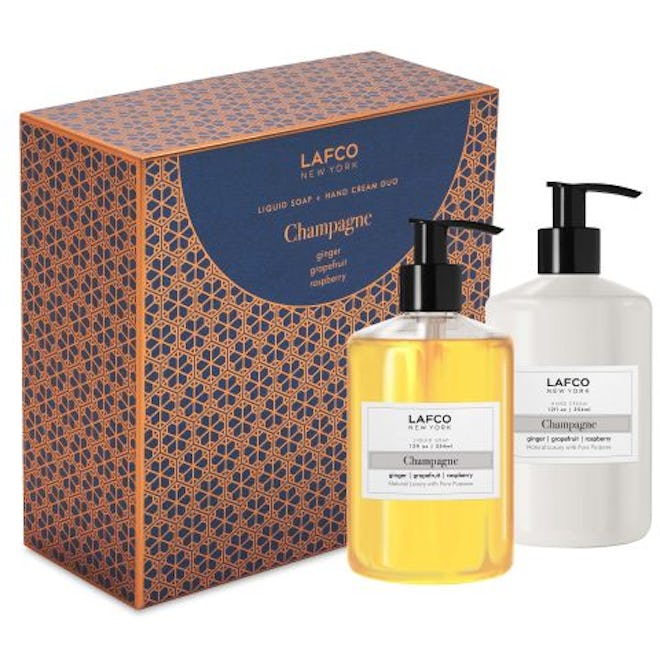 lafco Champagne Liquid Soap + Hand Cream Duo Gift Set for holiday party