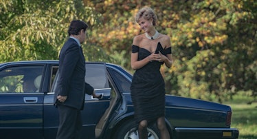A still from the show 'The Crown' on Netflix depicting Princess Diana in her dress dubbed 'the reven...