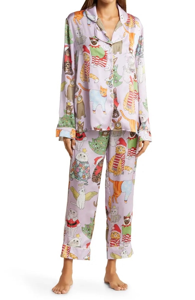 Karen Mabon Christmas Cats Recycled Polyester Pajamas