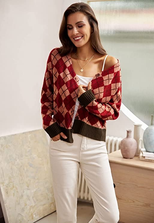 LIUMILAC Imitated Cashmere Knit Button Cardigan