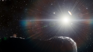 An artist’s impression of an asteroid that orbits closer to the Sun than Earth’s journey around the ...