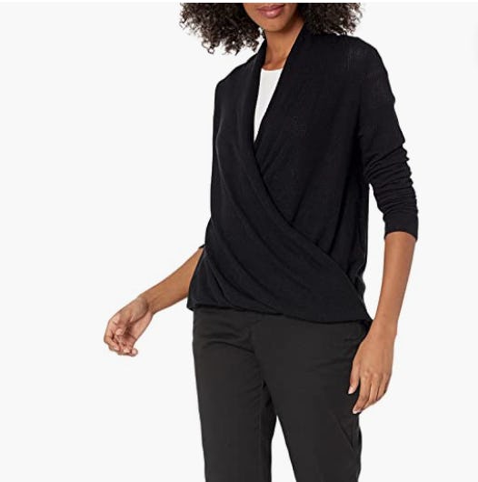 Amazon Essentials Lightweight Long Sleeve Wrap Top