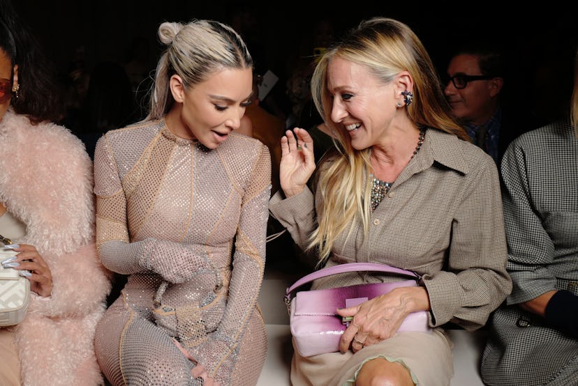 Kim Kardashian and Sarah Jessica Parker at the Front Row of the Fendi Spring 2023 fashion show