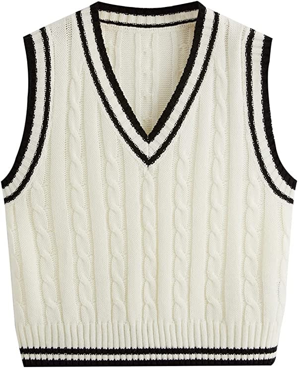 SweatyRocks Knit Crop Top Sweater Vest