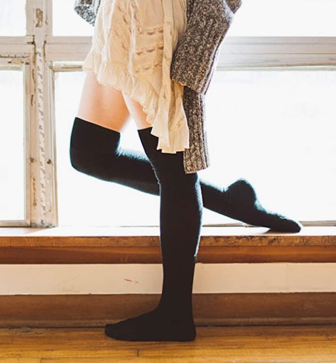 Moon Wood Thigh High Socks