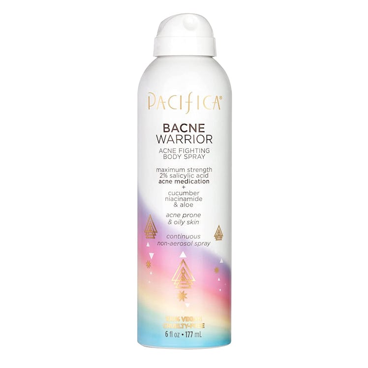 Pacifica Bacne Warrior Acne Fighting Body Spray is the best acne body spray.