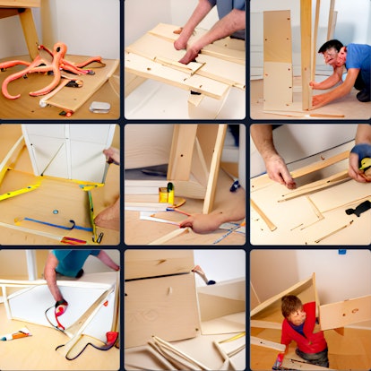 An image of an "octopus assembling Ikea furniture" created by Craiyon.