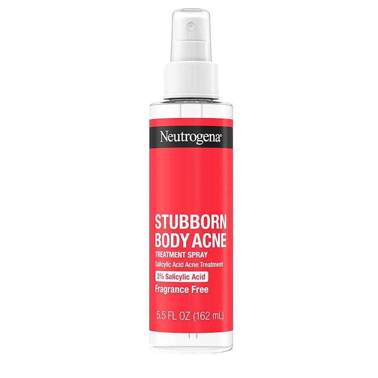 Neutrogena Stubborn Body Acne Treatment Spray is the best acne body spray.