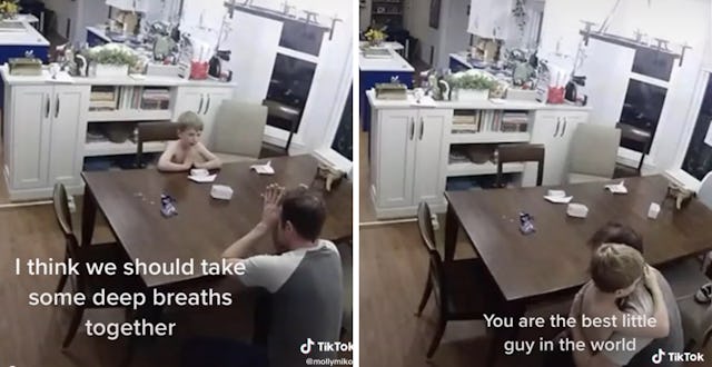 A little boy helps his dad self-regulate in the most heartwarming video.
