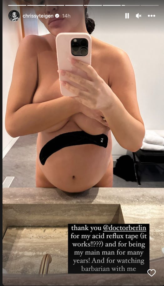 Chrissy Teigen Shares A Nude Bathroom Selfie