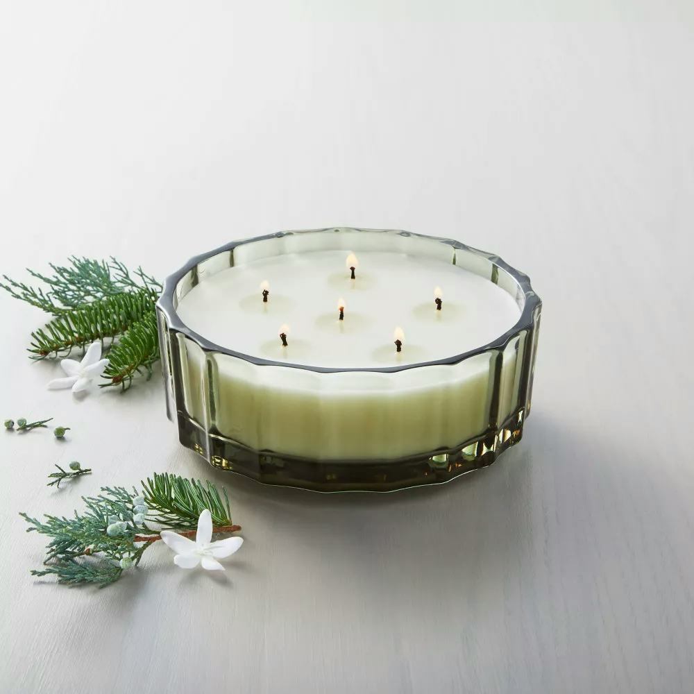 Target Hand &amp; Hearth with Magnolia Fluted Glass Balsam &amp; Berry Seasonal Jar Candle