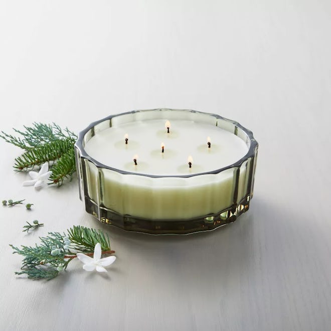 Target Hand & Hearth with Magnolia Fluted Glass Balsam & Berry Seasonal Jar Candle