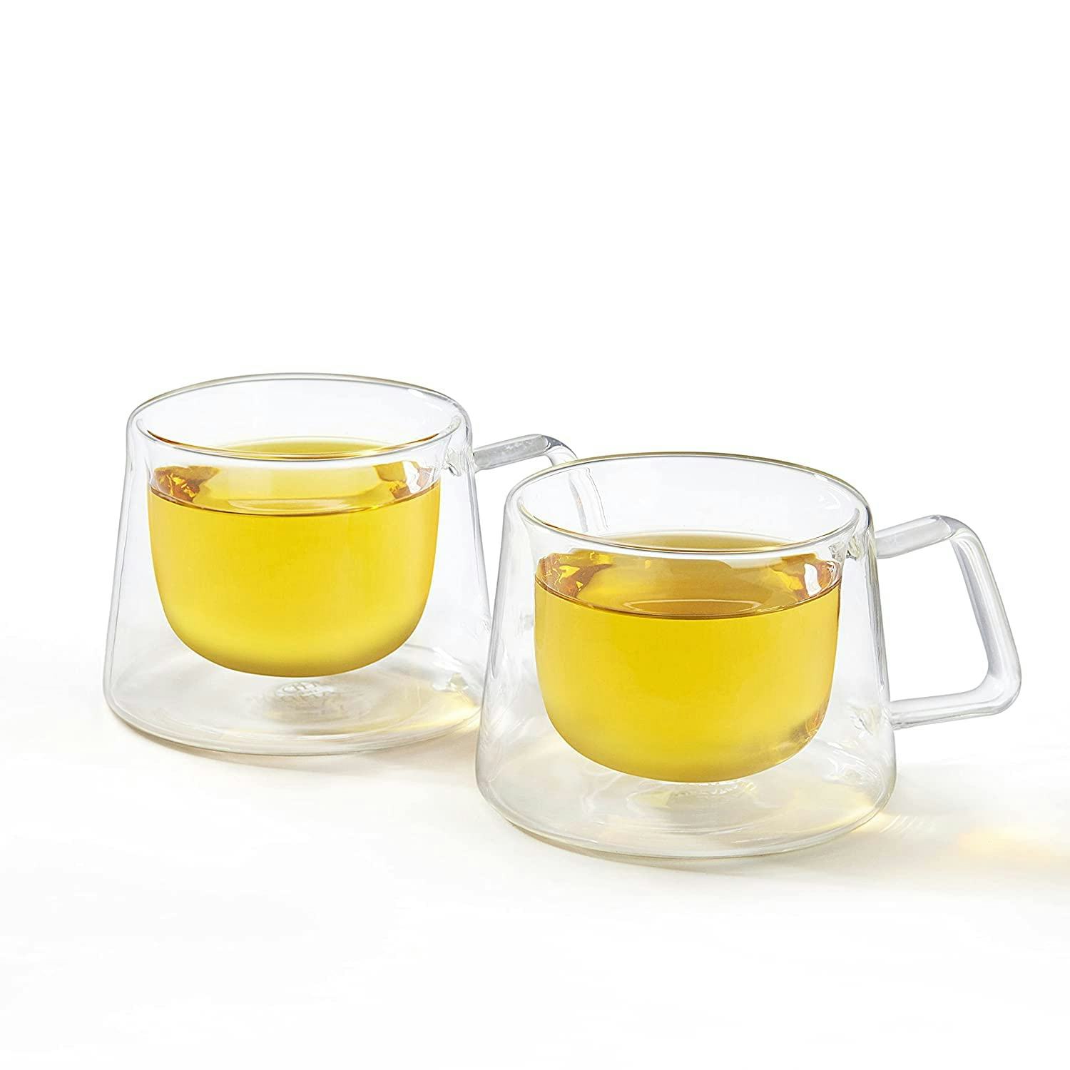 VAHDAM Double Wall Glass Coffee Mugs (2-Pack)