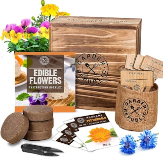 GARDEN REPUBLIC · Edible Flowers Indoor Garden Seed Starter Kit 