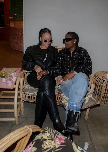 Rihanna And A$Ap Rocky Step Out In Coordinating Leather Looks