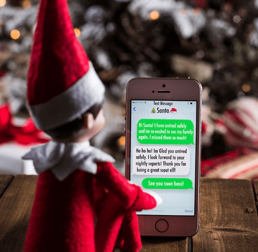 Elf on the Shelf sending Santa a text message