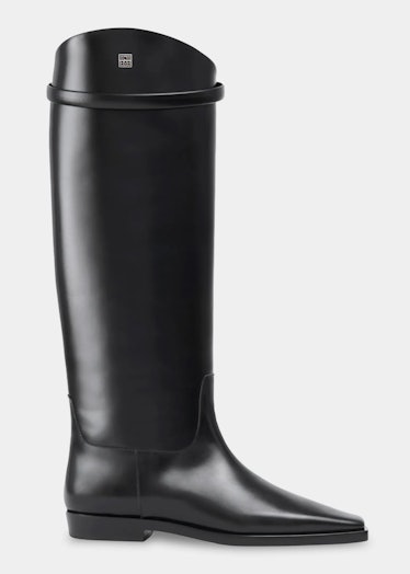 Square-Toe Leather Riding Boots