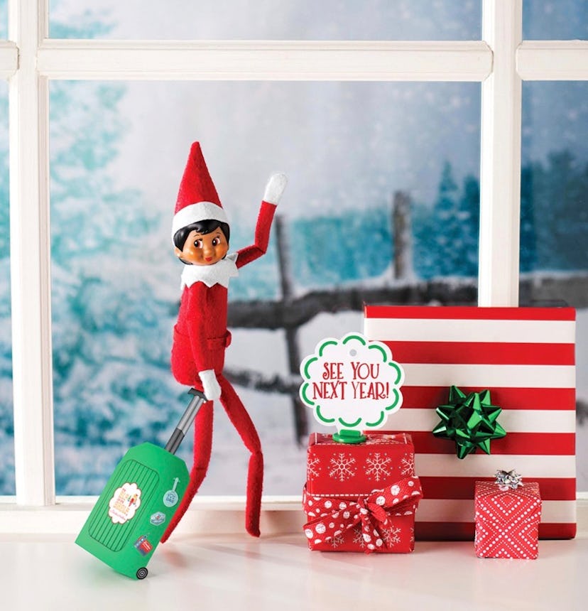 Elf on the shelf with suitcase