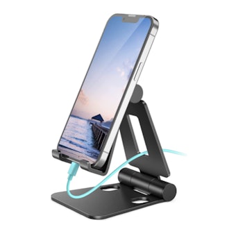 This desktop phone stand is lightweight, portable, and under $10.