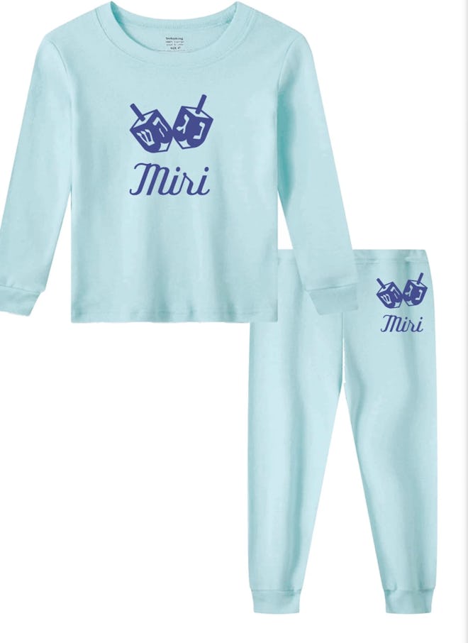 Personalized Dreidel Hanukkah Pajamas for Baby Kids Adult & Pets