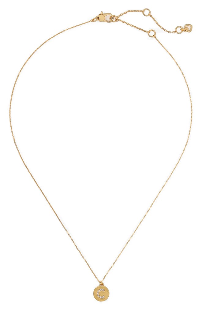 Kate Spade pavé mini initial pendant necklace