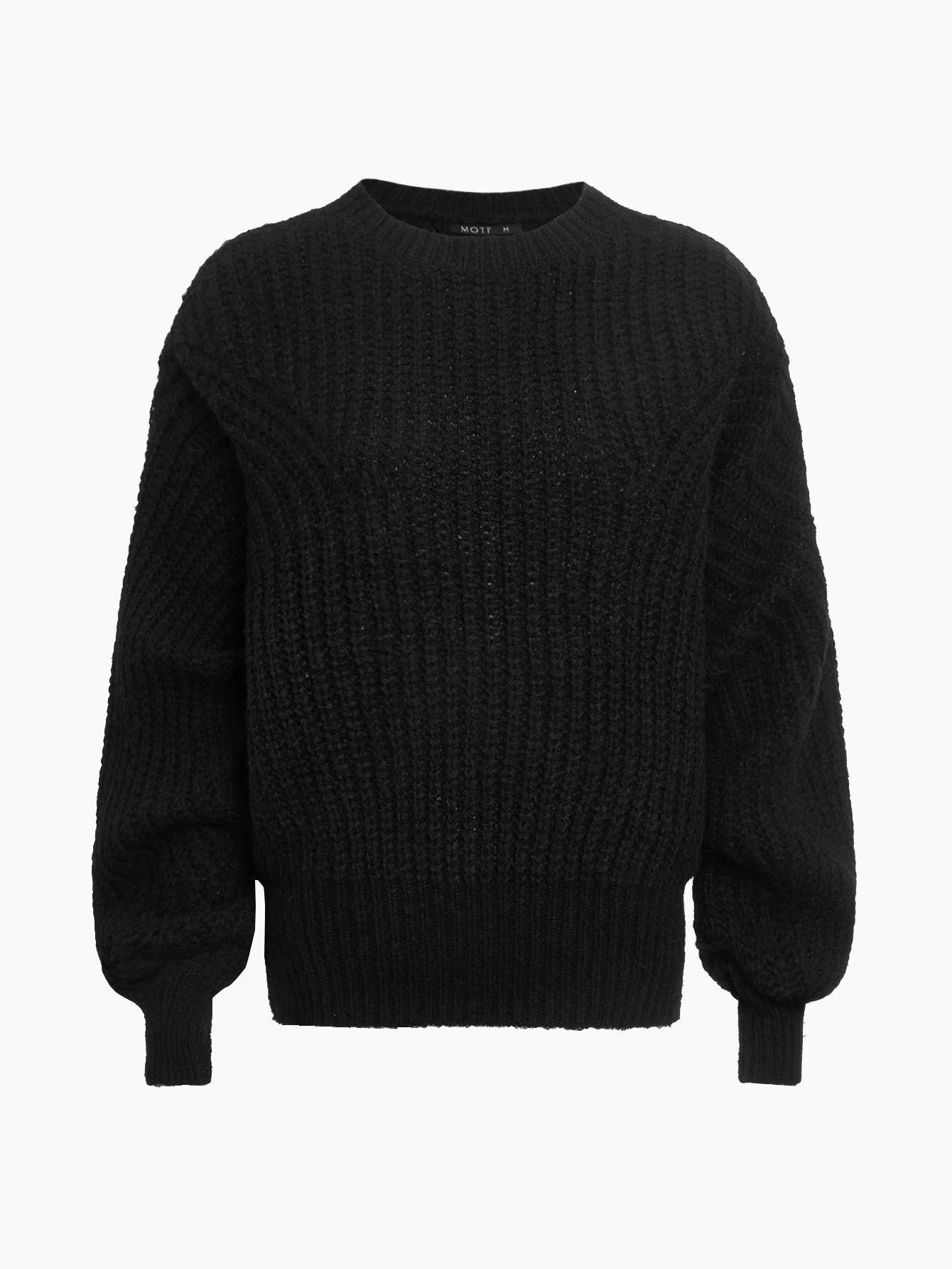 Wool-Mix Balloon-Sleeve Sweater