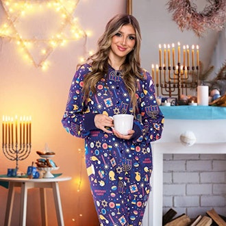 Holiday Flapjack Pajamas - Christmas and Hanukkah Adult Onesie Family PJs