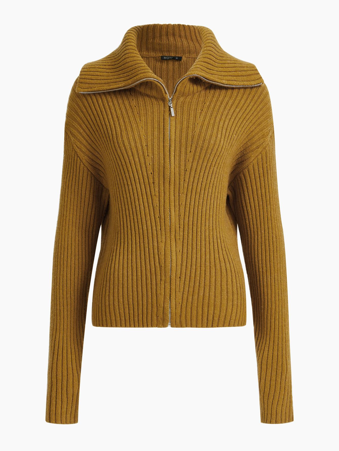 Wool-Mix Chunky Knit Cardigan