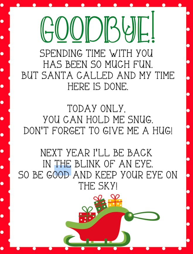 11 Elf On The Shelf Goodbye Letters To Help You Say TTFN To Your EOTS