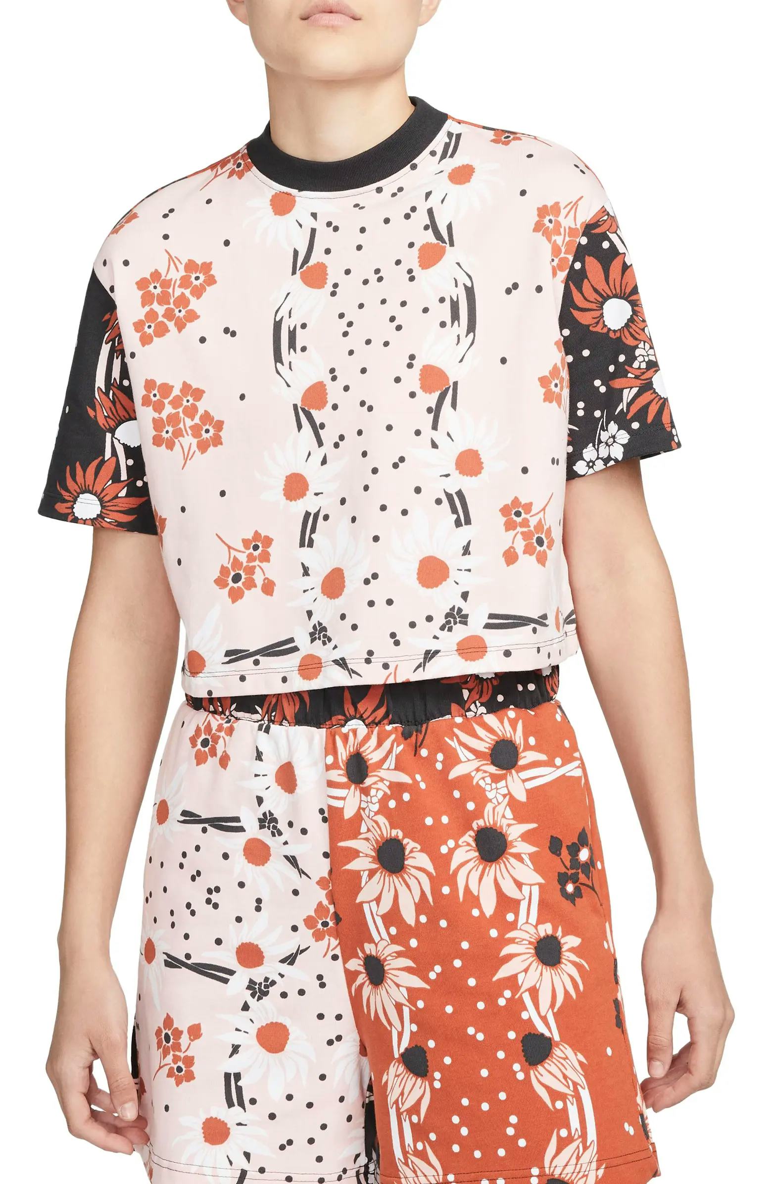 Nike Garden Party Mix Print Cotton T-Shirt