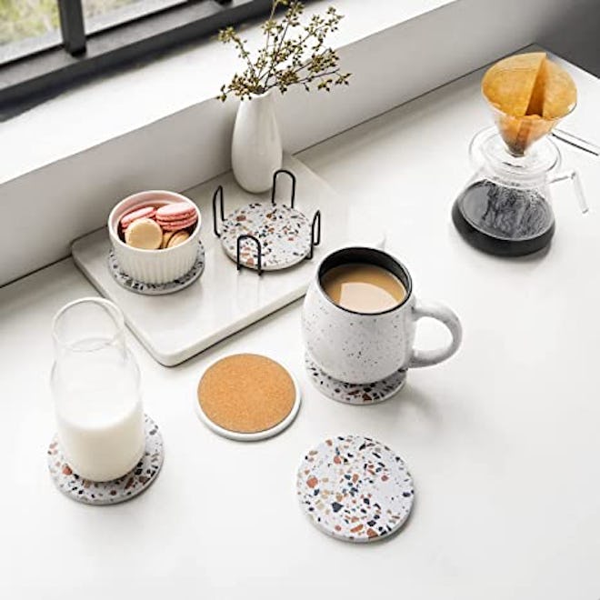 LIFVER Terrazzo Pattern Coasters (6-Pack)