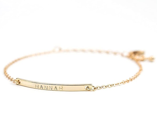 16K Gold-Plated Name Bar Bracelet