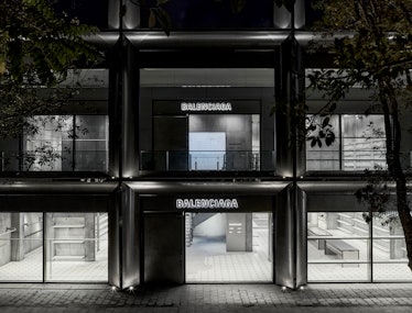 A photo of the outside of the new Balenciaga store in Miami