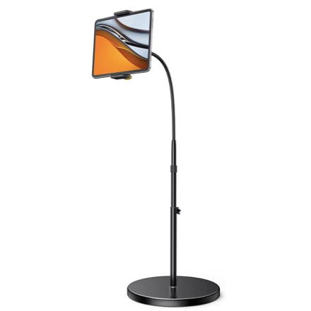 This phone and tablet stand for recording video has a heavy aluminum base and can extend to 63 inche&hellip;