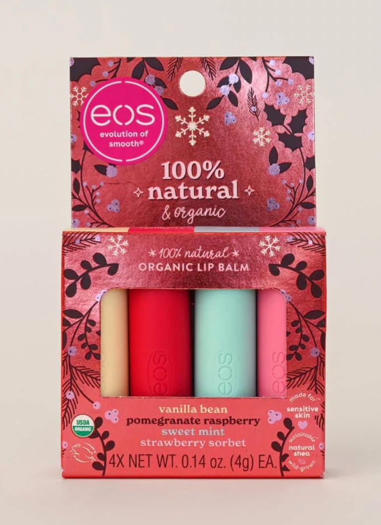 Limited Edition Holiday 100% Natural &amp; Organic Lip Balm Variety Pack