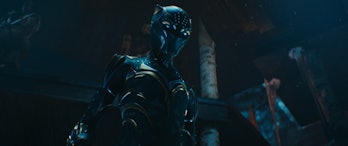 Shuri (Letitia Wright) dons her own Black Panther suit in Black Panther: Wakanda Forever