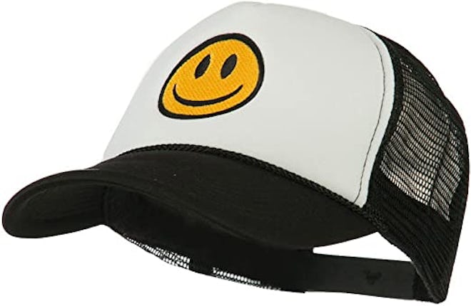 e4Hats.com Smile Face Embroidered Foam Mesh Back Cap