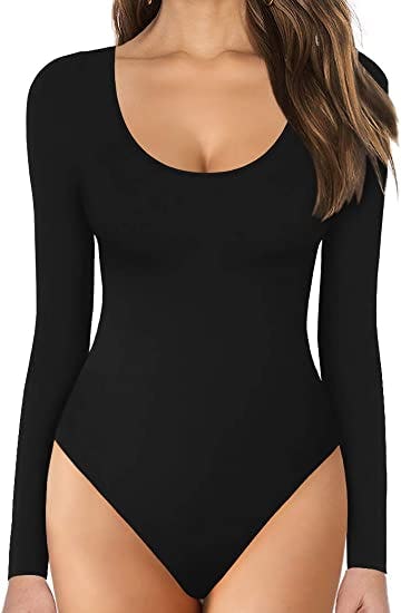 MANGOPOP Scoop Neck Stretchy Bodysuit