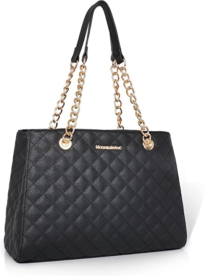 Montana West Quilted Tote With Chain Strap