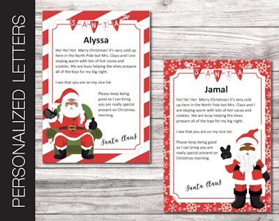 These Elf on the Shelf personalized printable letters from Santa can be customized.