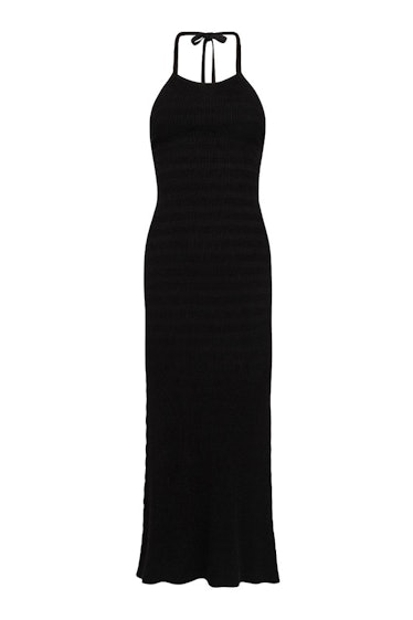 SPELL black halter-neck maxi dress