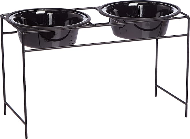 Platinum Pets Modern Double Diner Stainless Steel Dog Bowl Feeder