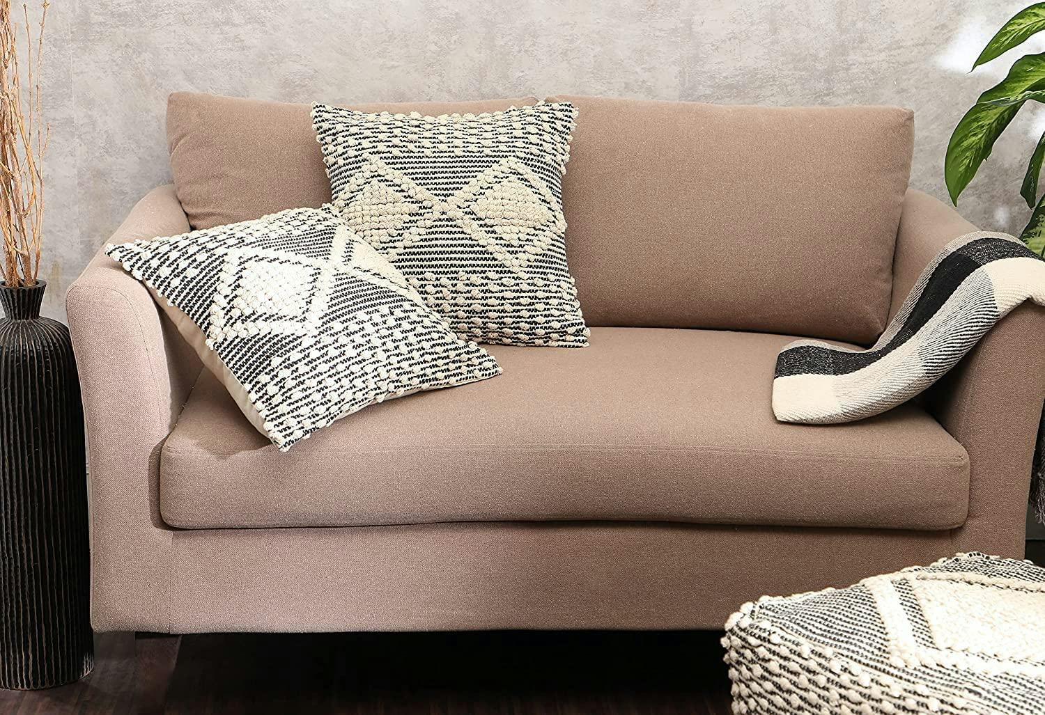 REDEARTH Boho Textured Throw Pillow Cases (2-Pack)