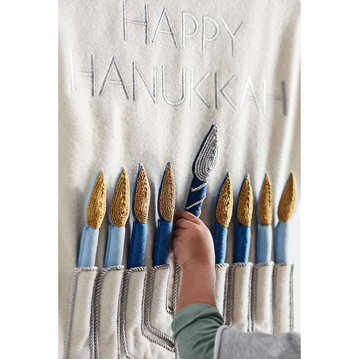 felt personalized kids menorah from crate and barrel