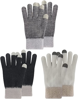 PKWEEN Winter Touchscreen Gloves (3-Pack)