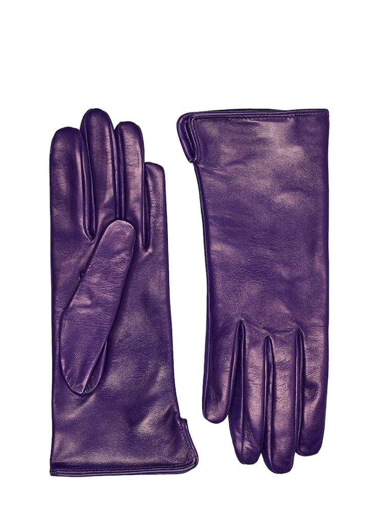 Mario Portolano purple leather gloves