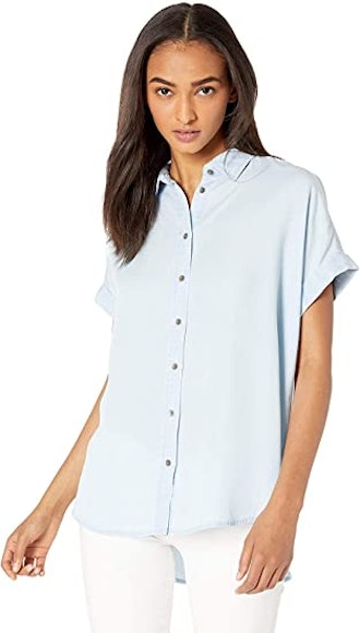 Daily Ritual Tencel Short-Sleeve Button-Front Shirt